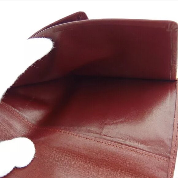 CARTIER Bi -fold Mastrin Bordeaux Leather Authentic USED - Picture 7 of 10